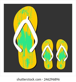 Colorful flip flops set