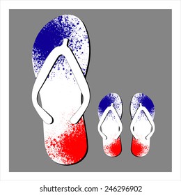 Colorful flip flops set