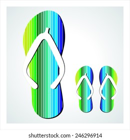 Colorful flip flops set