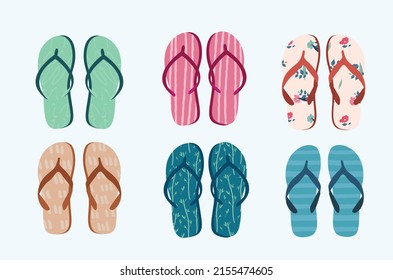 COLORFUL FLIP FLOPS VECTOR ILLUSTRATION