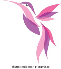 Colorful fliying Hummingbird icon symbol in flat style. Hummingbird vector symbol for element design. Vector illustration EPS.8 EPS.10