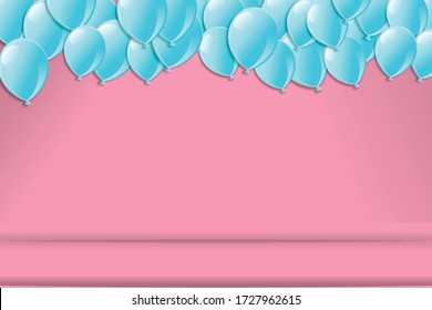 Colorful floating balloons on a light background