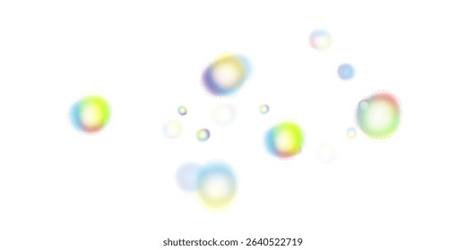 Colorful Floating Bubbles with Light Reflection and Gentle Gradient for Summer, Celebration, or Magical Scenes