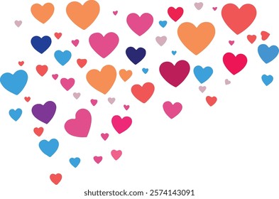 Colorful Floating Heart Valentine's Day Card Element 