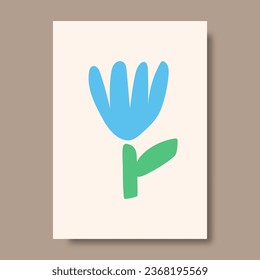 Colorful floral abstract botanical posters. Decoration art. Trendy hand drawn vector illustration