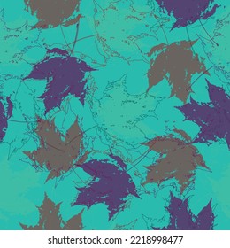 Colorful floral abstract pattern with simple colorful flowers, leaves, branches and pine cones. Vector summer seamless print on ivory background.