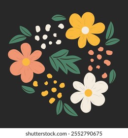 Colorful Floral Arrangement EPS Illustration