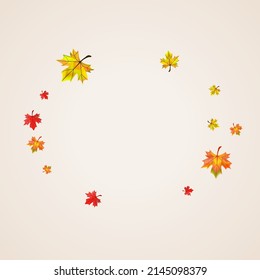 Colorful Floral Background BeigeVector. Foliage Realistic Illustration. Green Design Leaf. Canadian Plant Card.