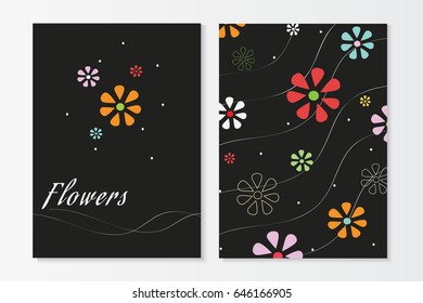 Colorful Floral Background for Design Use. Floral Card Template for Greeting and Invitation.