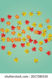 Farbiger, floraler Hintergrund, grüner Vektorgrafik. Verlässt die November-Karte. Rote Kollektion Foliage. Design Leaf Design.