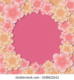 Colorful floral background - template of a card for Women's Day and Mother's Day. Vector.