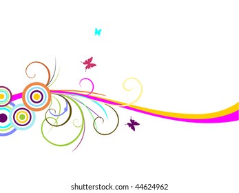 colorful floral background - vector