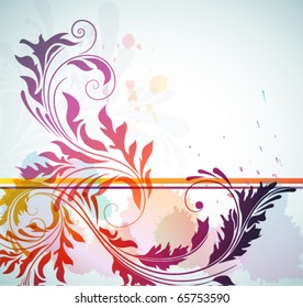 Colorful floral background, vector illustration