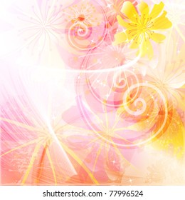 colorful floral background, vector illustration
