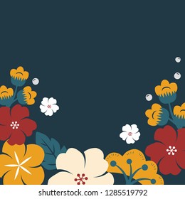 Colorful floral border background vector
