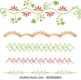 Colorful floral border and frame