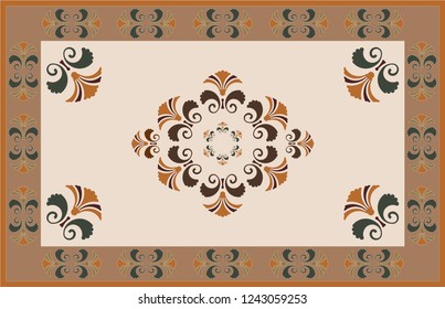 Colorful floral carpet design vector