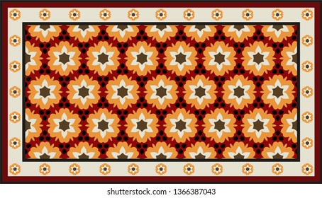 Colorful floral carpet design.EPS10 Illustration 