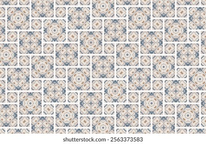 Colorful floral ceramic tile pattern
