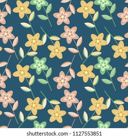 colorful floral decorate seamless pattern background