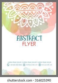 Colorful floral decorated, Abstract flyer, banner or template design.
