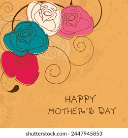 Colorful floral decorated background, banner or flyer for Happy Mothers Day.