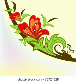 Colorful  floral design element.
