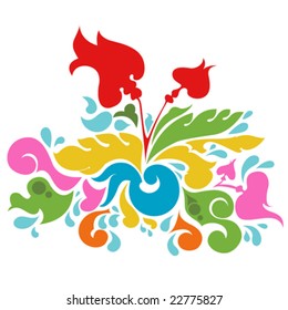 colorful floral design vector