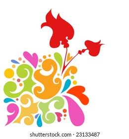 colorful floral design vector
