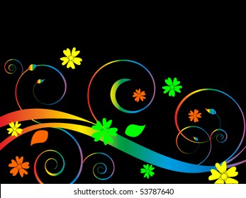 colorful floral design - vector