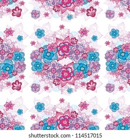 colorful floral doodle background texture