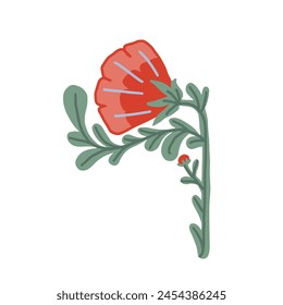 Colorful floral doodle illustration in a trendy style