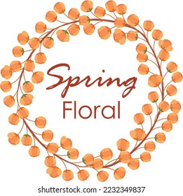 colorful floral elements in flat color. Set of spring and summer wild flowers, plants, branches, leaves and herb. Hand drawn of blossom vectors for decor, website, graphic and shop.