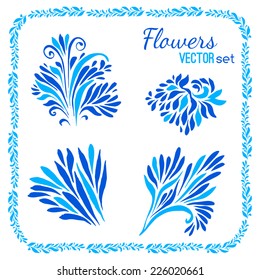 Colorful floral elements set for your design. Vector