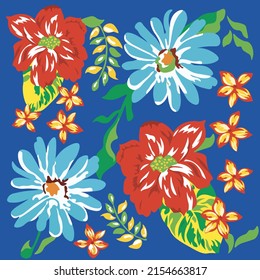 Colorful floral fabric used in Brazilian June festival. Chitao fabric. Fabric used in Carnival and fluff