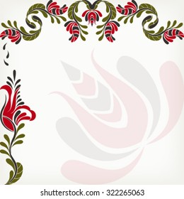 Colorful floral folk pattern - vector illustration.