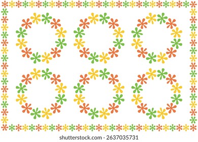 Colorful Floral Frames for Design Projects.