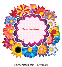 colorful floral greeting card