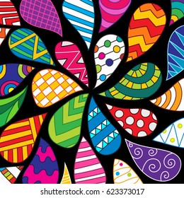 Colorful floral hand-drawn pattern.