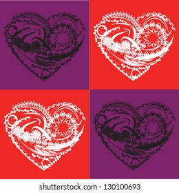 colorful floral heart background