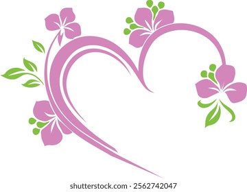 Colorful floral heart vector art 2 for valentine