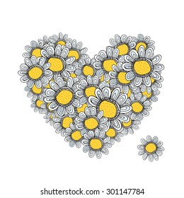 Colorful floral heart for your design. Vector illustration