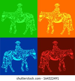 Colorful Floral horse