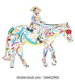 Colorful Floral horse