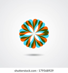colorful floral icon for design