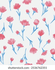 Ilustración floral colorida para el diseño de patrón textil, papel de embalaje, estacionario, Fondo de pantalla