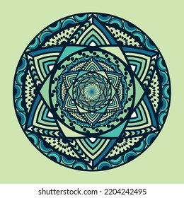 
Colorful floral Indian Free vector mandala artwork with a simple background