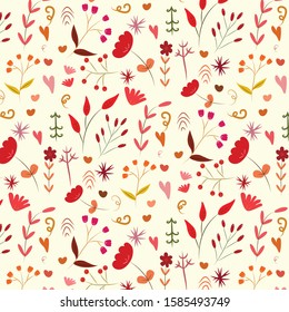 Colorful floral and leaf vector