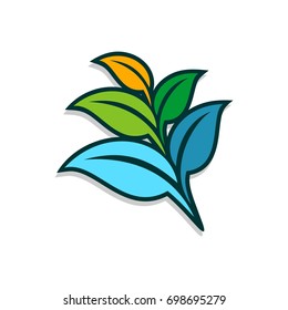 Colorful Floral Leaves Logo Template Illustration Design. Vector EPS 10.