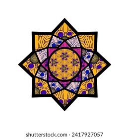 Colorful floral mandala with Arabic and Indian motifs. Vector illustration
